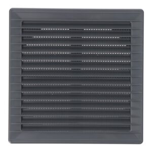 Rejilla ventilación cuadrada empotrable ajustable ø 80-150 con mosquitera 170x170x11,5mm abs gris