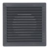Rejilla ventilación cuadrada empotrable ø 100mm con mosquitera 170x170x11,5mm abs gris