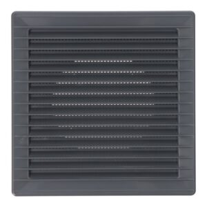 Rejilla ventilación cuadrada empotrable ø 100mm con mosquitera 170x170x11,5mm abs gris