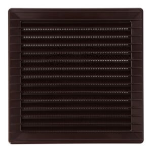 Rejilla ventilación cuadrada empotrable con mosquitera 140 x 140mm abs marrón