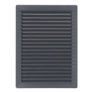 Rejilla ventilacíón rectangular empotrable con mosquitera abs 135x205mm gris