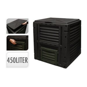 Caja de compostaje 450 l color negro 80 x 80 x 81 cm