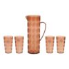 Jarra 1,7 l y 4 vasos 370 ml de plástico reciclado marrón tierra