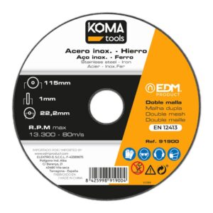 Disco corte hierro y acero inox ø115 x 1,0 x 22,2 mm