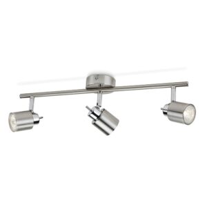 Foco 3 elementos meranti gu10 (bombilla no incluida) color cromo mate 15,5 x 10 x 49 cm