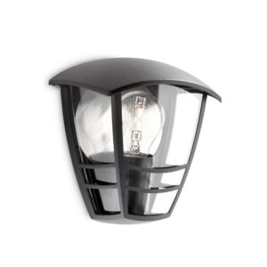 Aplique exterior creek e27 60 w sin bombilla, color negro, mural