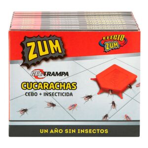 Trampa con cebo e insecticida para cucarachas