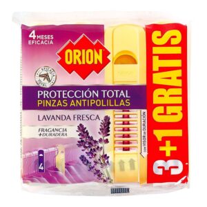 Pinzas anti polillas y anti ácaros, fragancia lavanda, 3+1 gratis