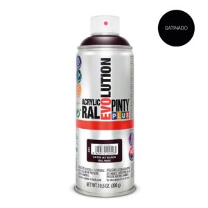 Pintura acrílica spray evolution 520 cc ral 9005 negro intenso satinado