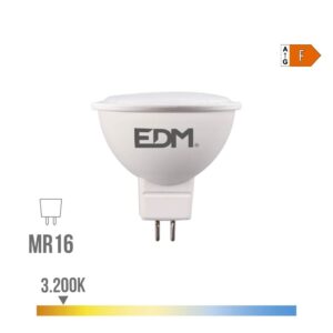 Bombilla dicroica led mr16 8 w 780 lm 3200 k luz cálida 120° ø5 x 5 cm