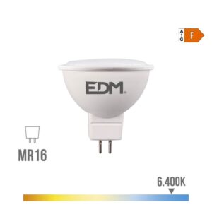 Bombilla dicroica led mr16 8 w 780 lm 6400 k luz fría 120° ø5 x 5 cm