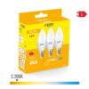 Kit 3 bombillas vela led e14 5 w 400 lm 3200 k luz calida ø3,6 x 10 cm