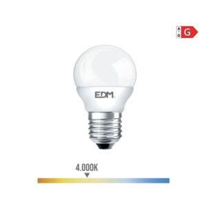 Bombilla esferica led e27 5 w 400 lm 4000 k luz dia ø4,5 x 8 cm