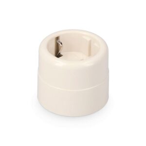 Base de superficie t/tl tipo f 10/16 a 250 v redonda blanca, envasada