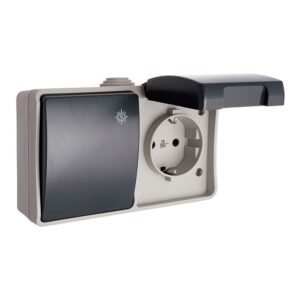 Conmutador + base t/tl 16 a 250 v ip44